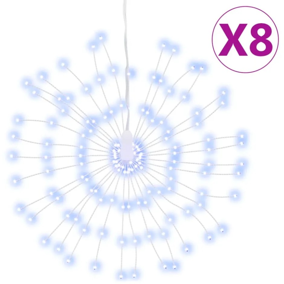 8 db karácsonyi hideg fehér csillagfény 140 db LED 17 cm