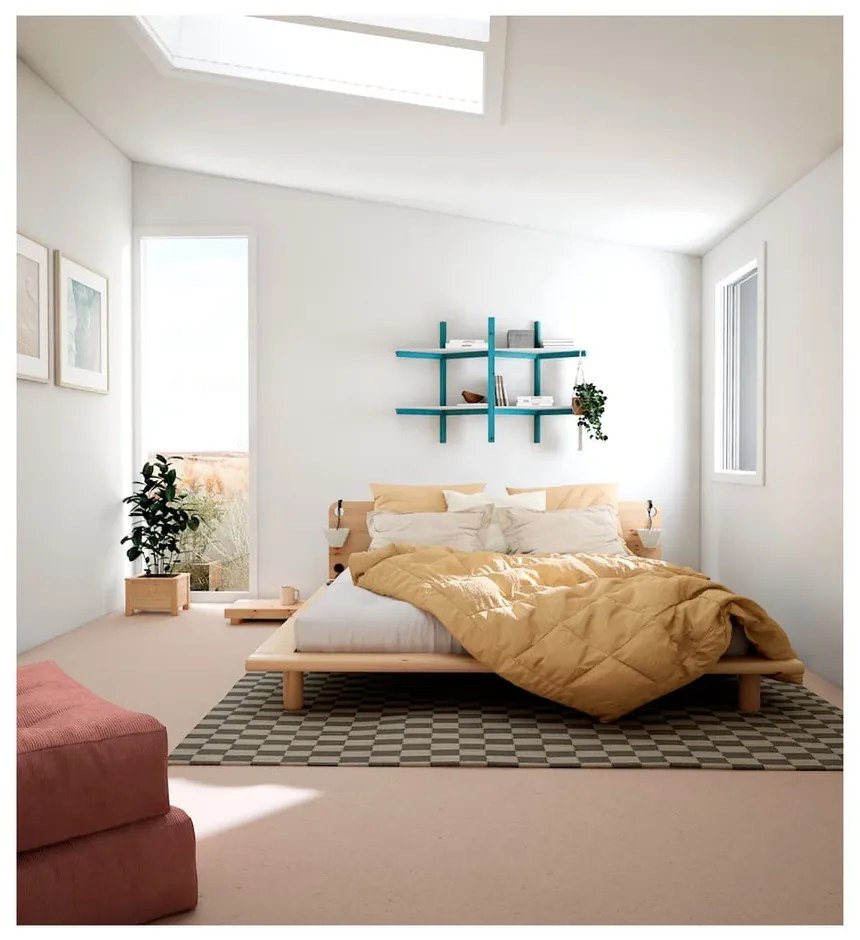 Borovi fenyő franciaágy ágyráccsal 160x200 cm Peek – Karup Design