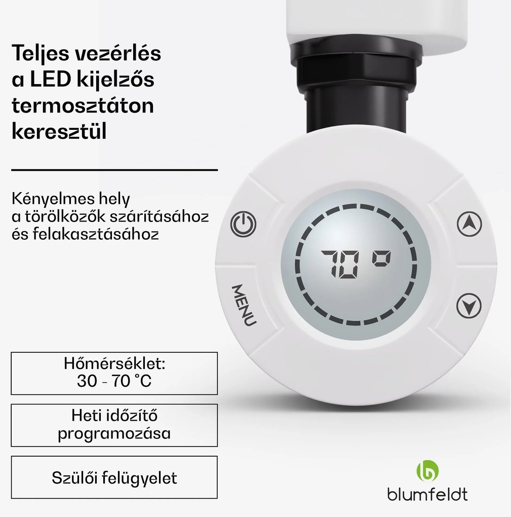 Harrison Smart elektromos radiátor 50 x 100 cm 400 W App 3 törölközőmelegítő