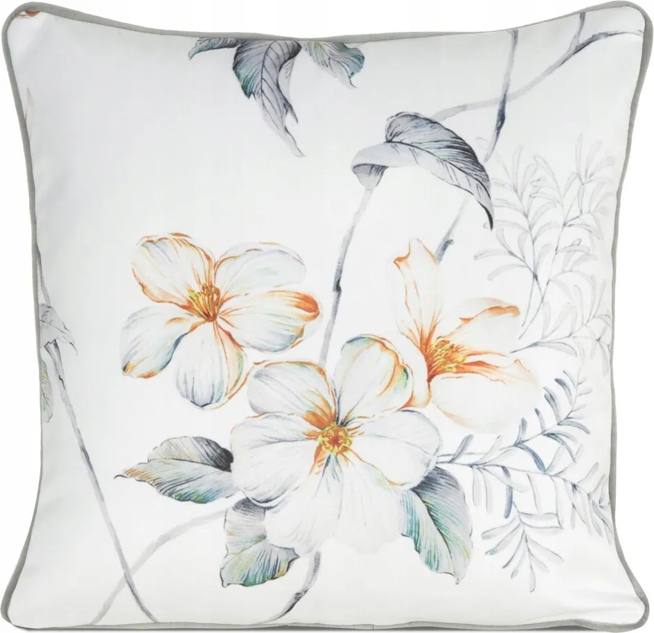 Dekoratív párnahuzat Amelia 45x45 Eurofirany fehér narancssárga szürke