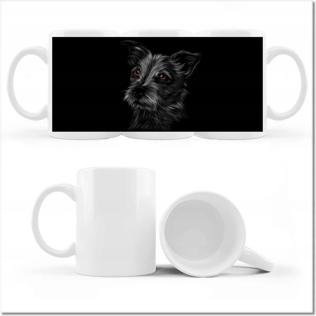 Fényképes bögre Fekete kutyus kutya