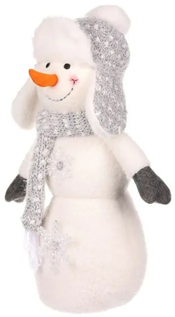 Karácsonyi dekoráció Hóember LED csillagokkal, magasság 40 cm, fehér