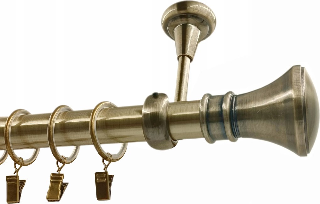 Függönysín, egyágú, mennyezeti, 25mm MIX, választható Végződésekkel, Arany színű, 200cm, galvanizált