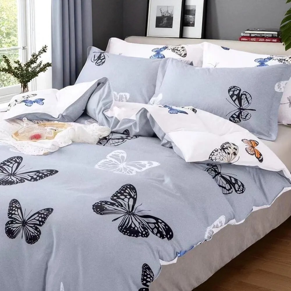 Ágynemű GALENA GREY BUTTERFLIES 7 részes 140X200 cm