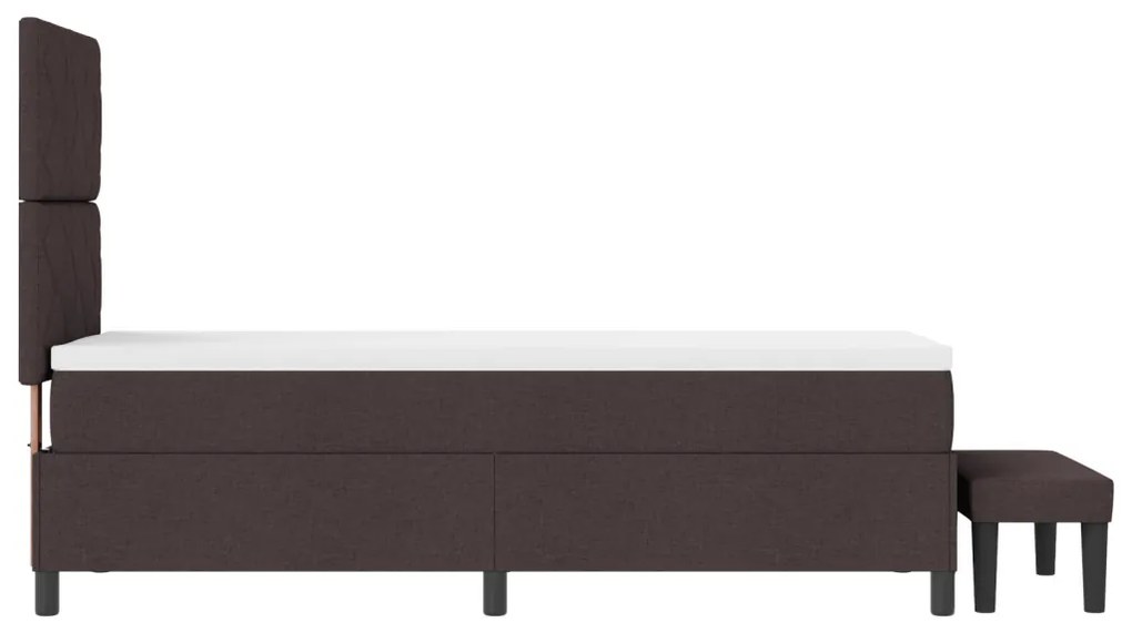 Box Spring Ágy Matraccal és Pad Sötétbarna 80x200 cm Szövet