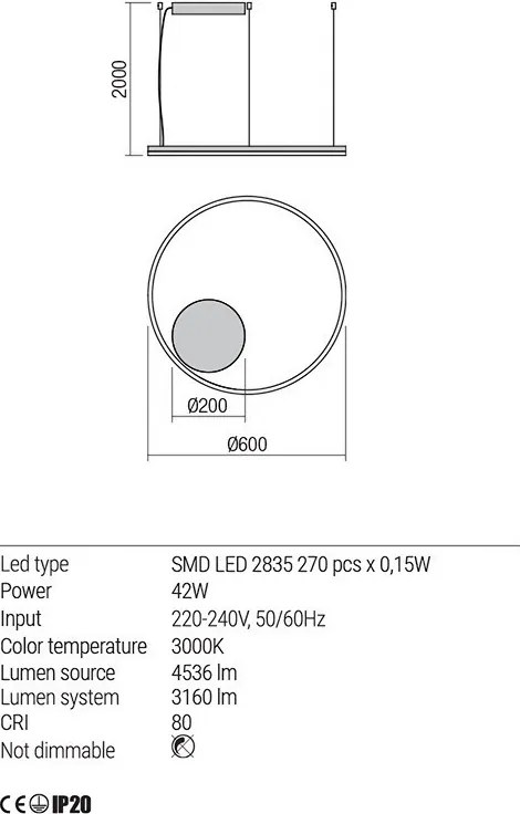 REDO 01-1948-TRIAC ORBIT Modern Led Függesztett Lámpa LED IP20