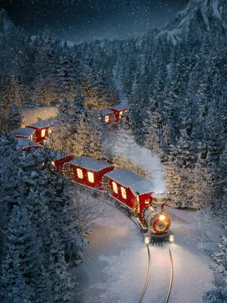 Illusztráció Amazing cute christmas train, Vadmary