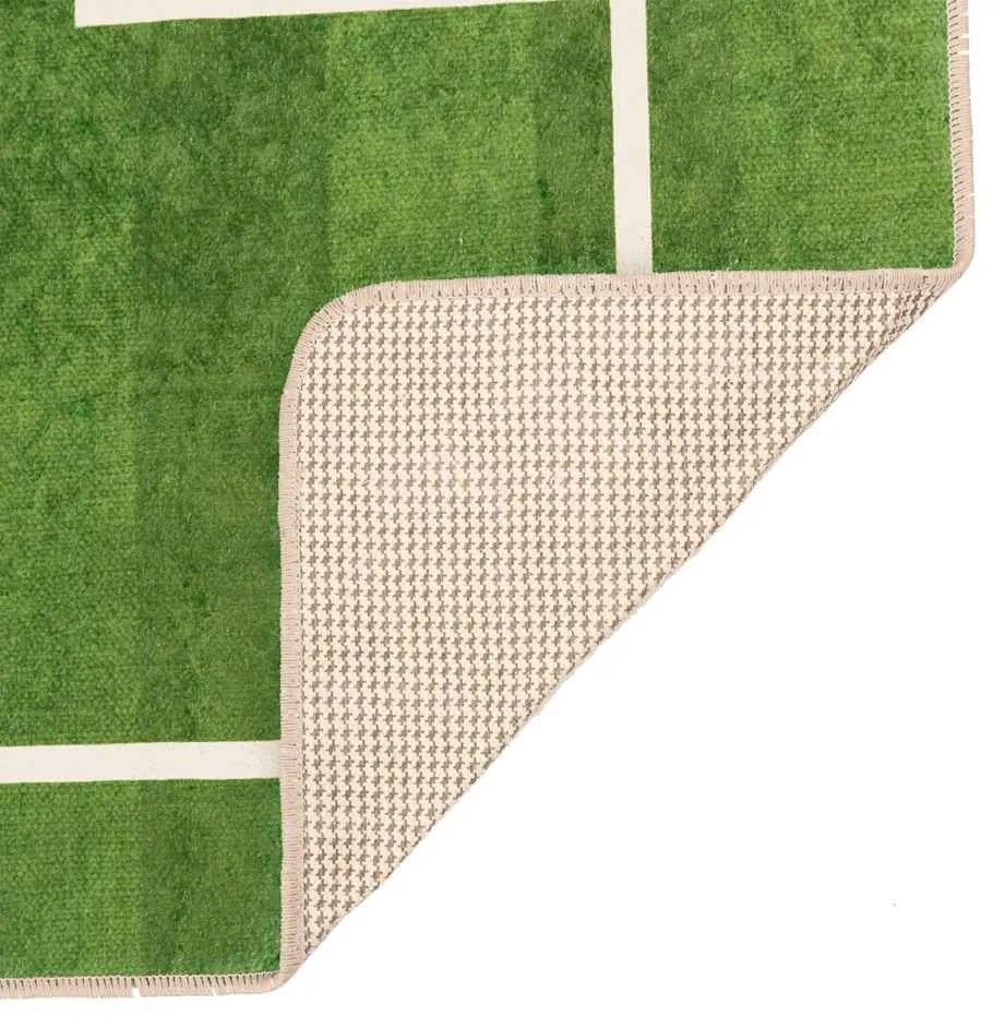 zöld mosható csúszásgátló futballpálya gyerekszőnyeg 160x230 cm
