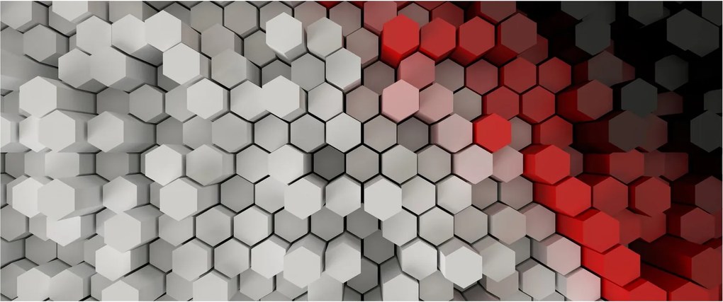 Kép - 3D hatszögek (120x50 cm)
