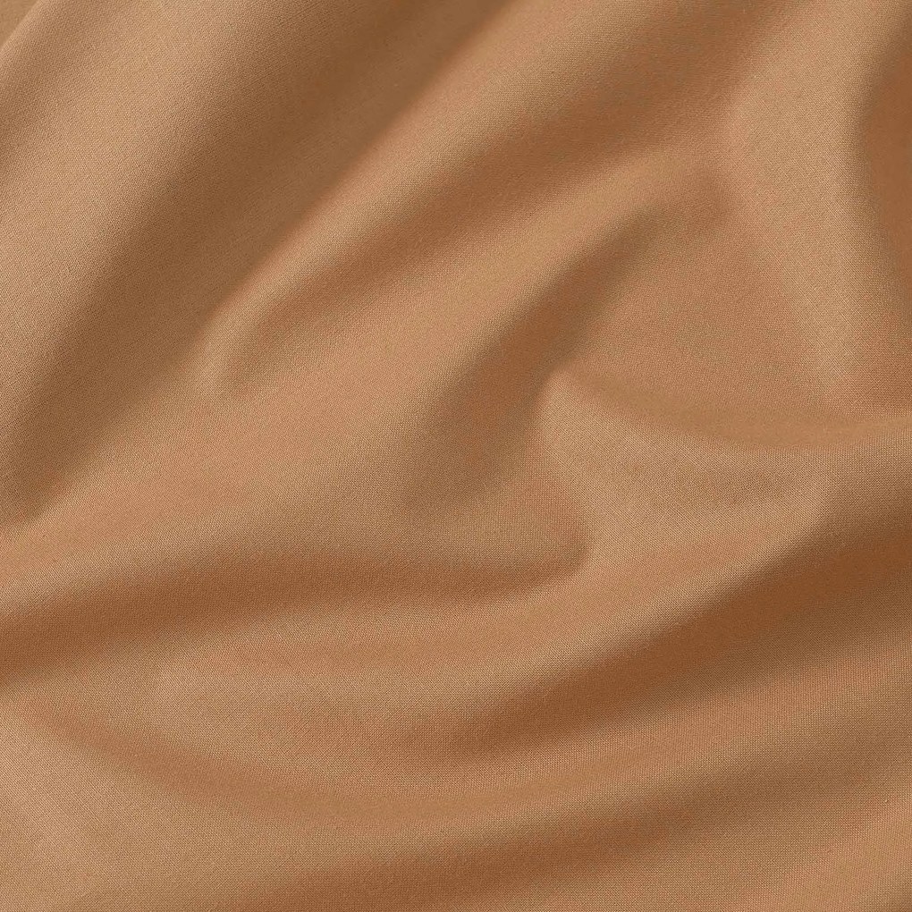 Goldea körgumis pamut lepedő - őszi barna 200 x 200 cm