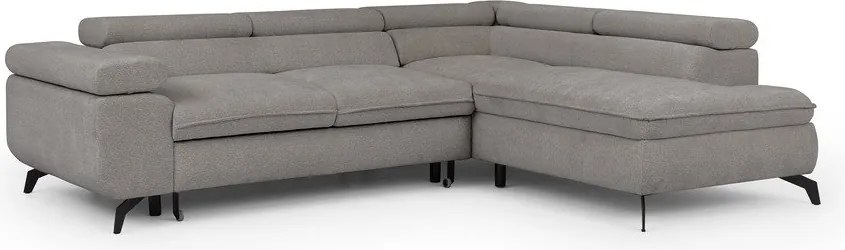 Világosszürke zsenília sarokkanapé (jobb oldali-L alakú) Marbeya – Ropez