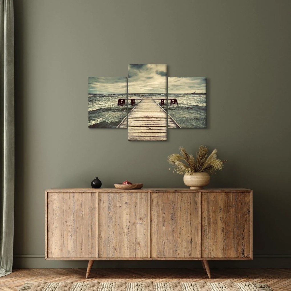 Egy fából készült móló képe a tengeren (90x60 cm)