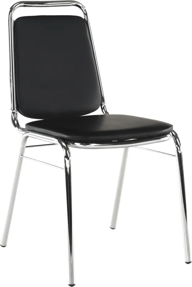 Szék tárgyalóterembe, fekete textilbőr, ZEKI