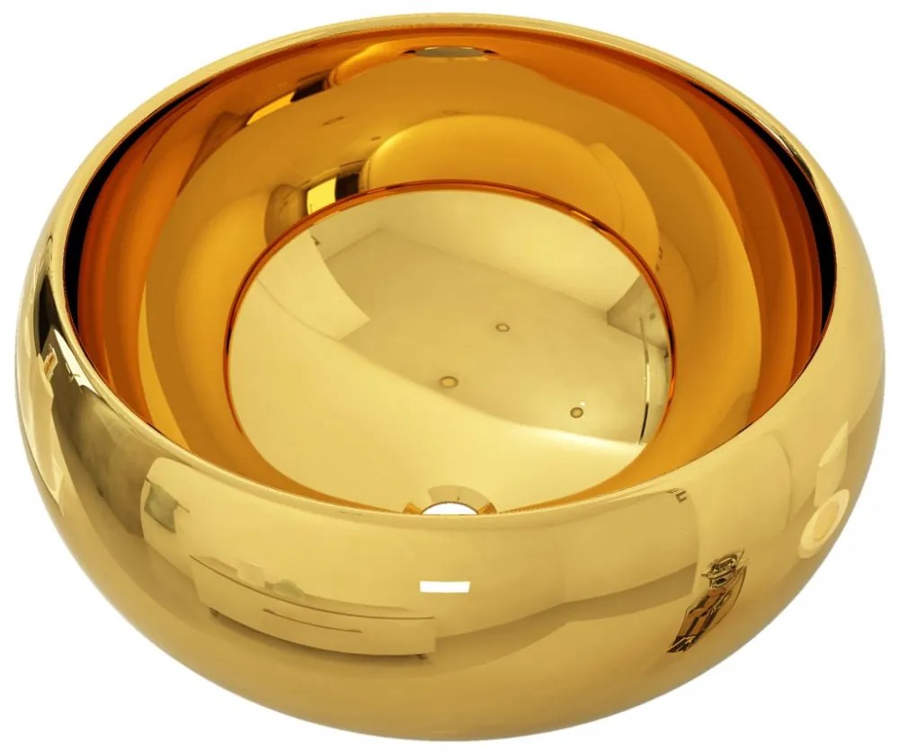 Aranyszínű kerámia mosdókagyló 40 x 15 cm