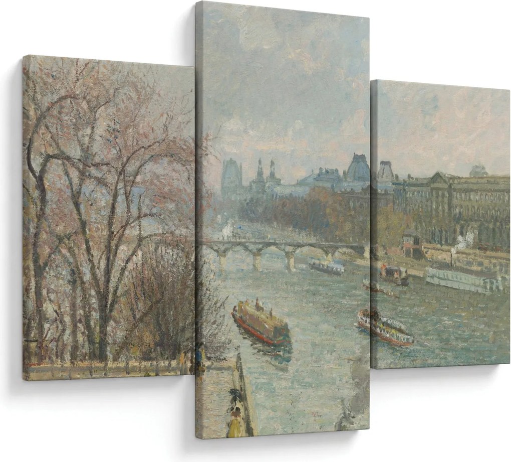 Kép - Camille Pissarro, The Louvre, Afternoon, Rainy Weather, reprodukciók (90x60 cm)