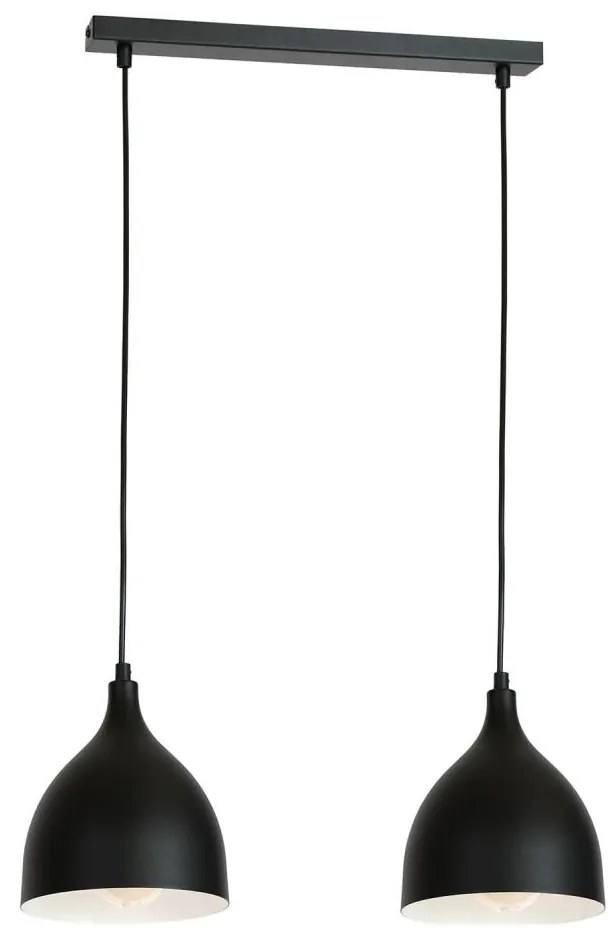 Luminex Csillár zsinóron NOAK 2xE27/15W/230V fekete LU6222