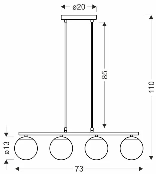 Csillár zsinóron CARRINE 4xE14/40W/230V barna