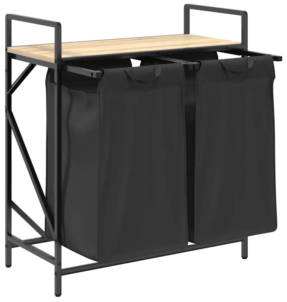 sonoma tölgy mosodai kosár 2 rekeszes polccal