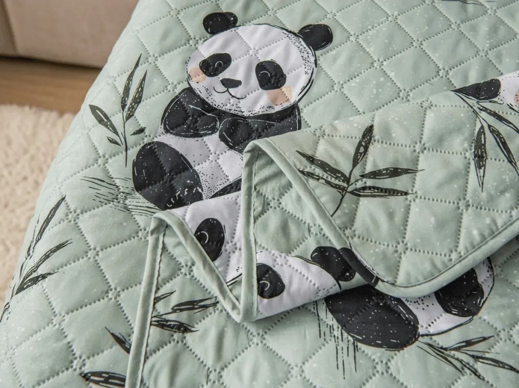 Ágytakaró PANDA RELAX zöld Méret: 170 x 210 cm