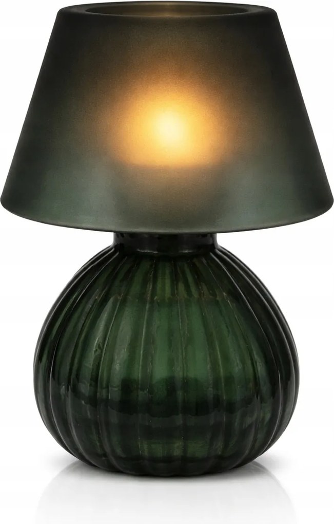 Dekoratív gyertyatartó üveg teamécsestartó 12x17cm