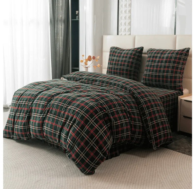 Mikroplüss ágyneműhuzat GLENMOORE zöld Ágyneműhuzat mérete: 2 db 70 x 90 cm | 200 x 220 cm