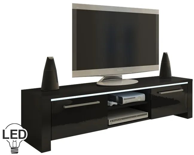 TV asztal/szekrény Helix (fekete + fényes fekete). 780042