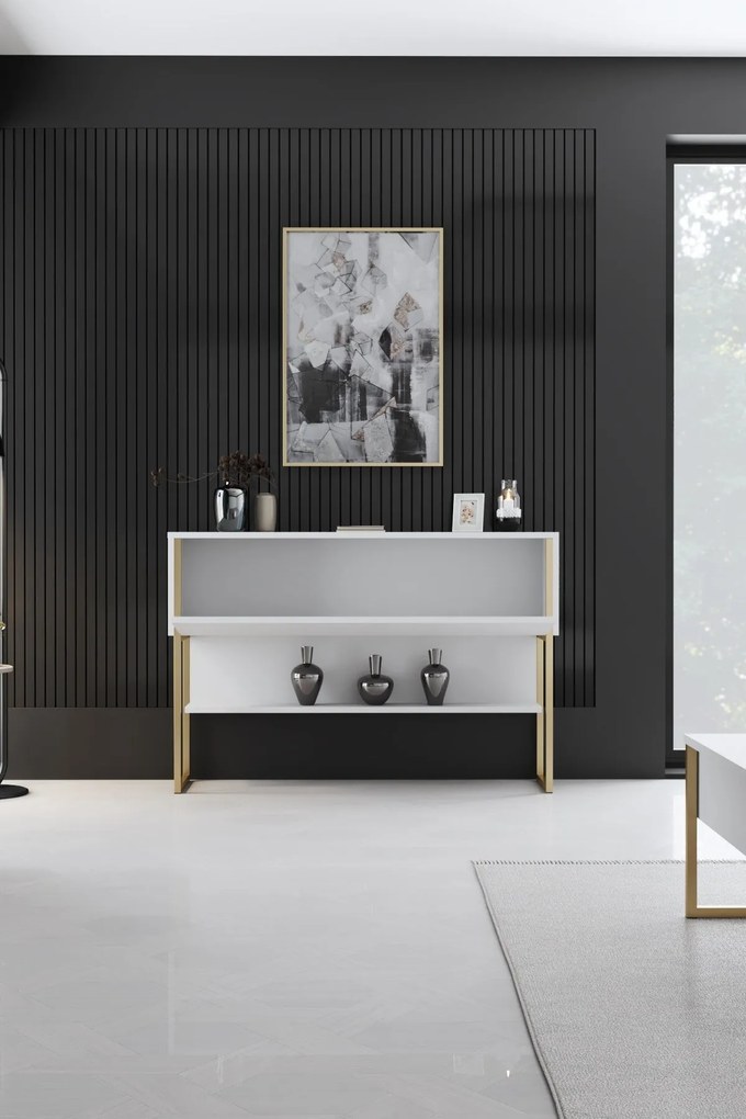 Komód Luxe - Gold, White