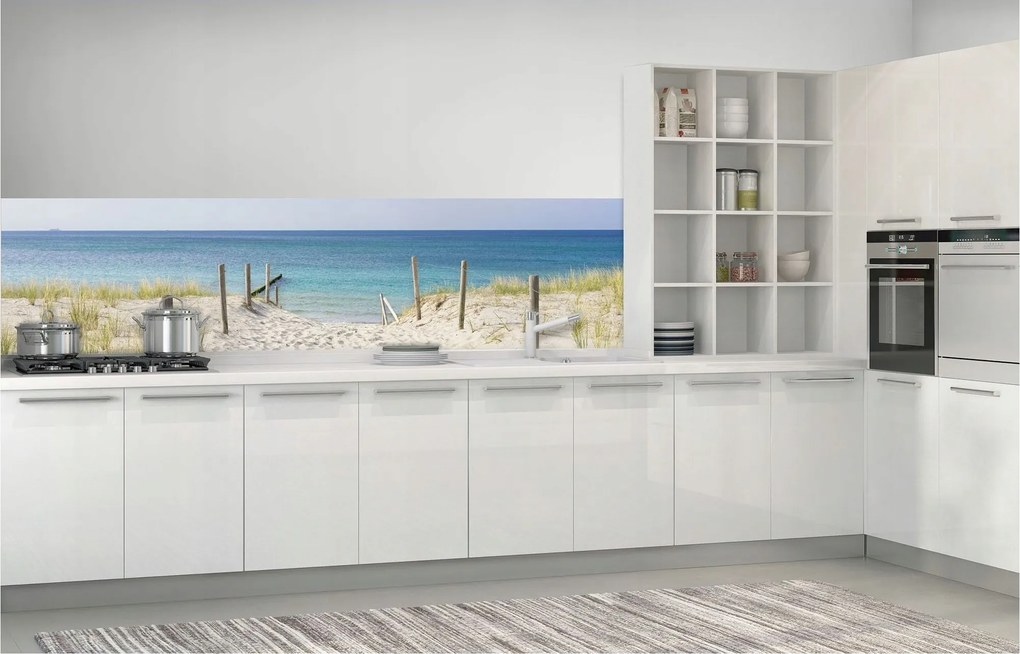 Flizelin fotótapéta Tengeri ösvény homokos tengerpart és égbolt 250x60 +ragasztó