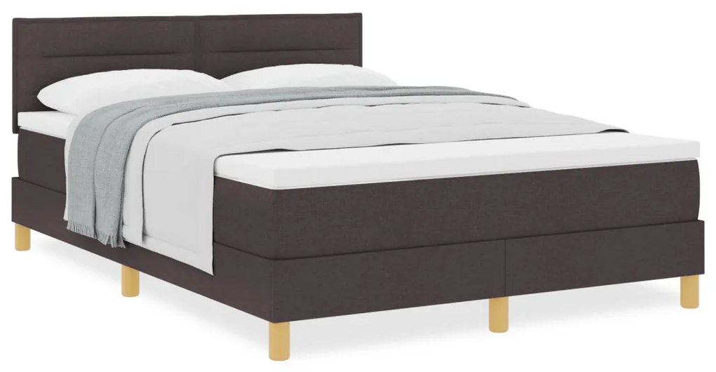 Boxspring ágy matraccal Sötétbarna 140x190 cm Szövet