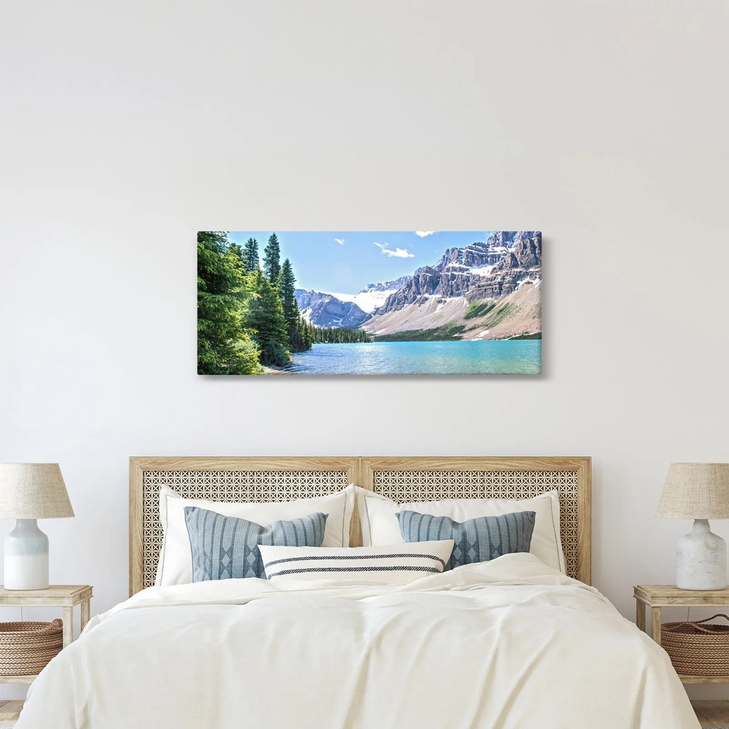 Egy alpesi tó képe (120x50 cm)