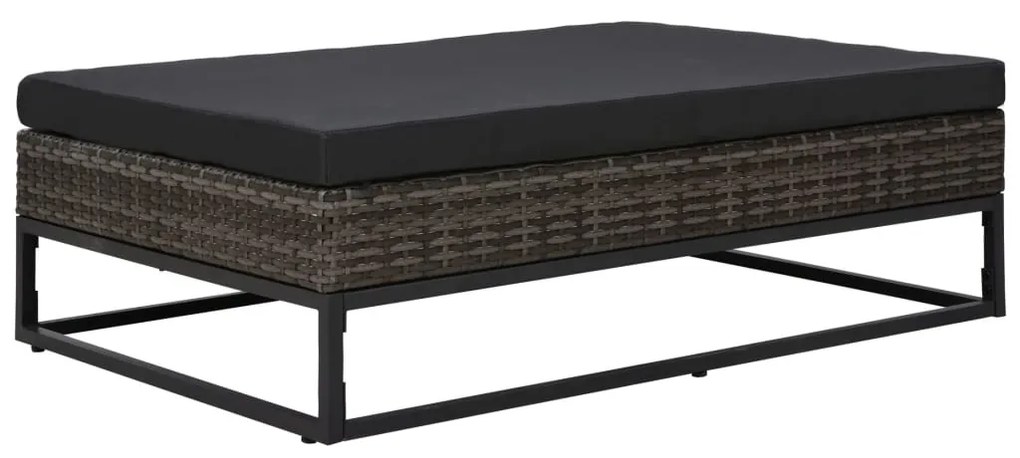 5 részes szürke polyrattan kerti bútorszett párnákkal