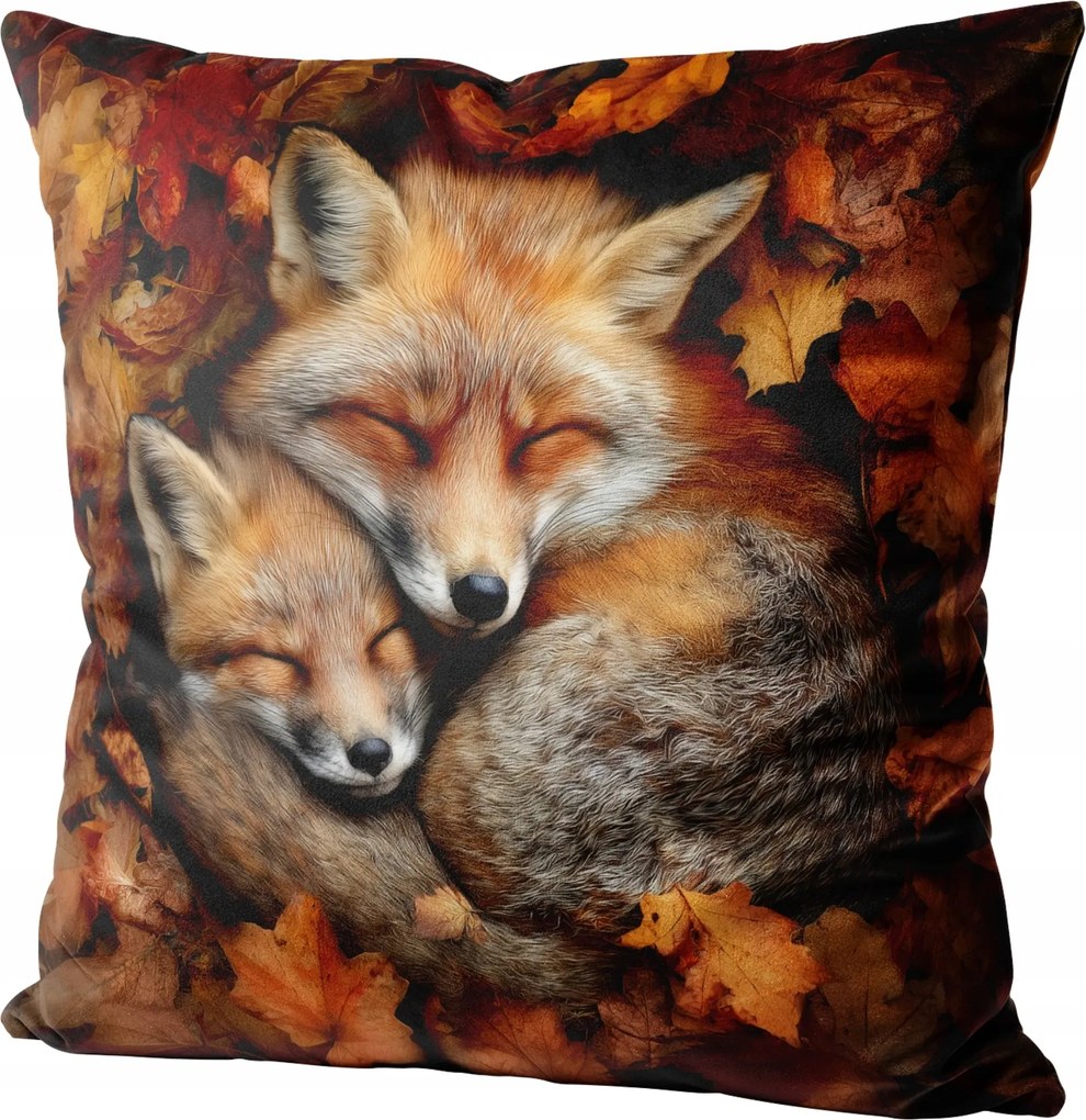 Őszi Velúr Párnahuzat Dekoratív Párna 40x40 CM Velúr Róka 453