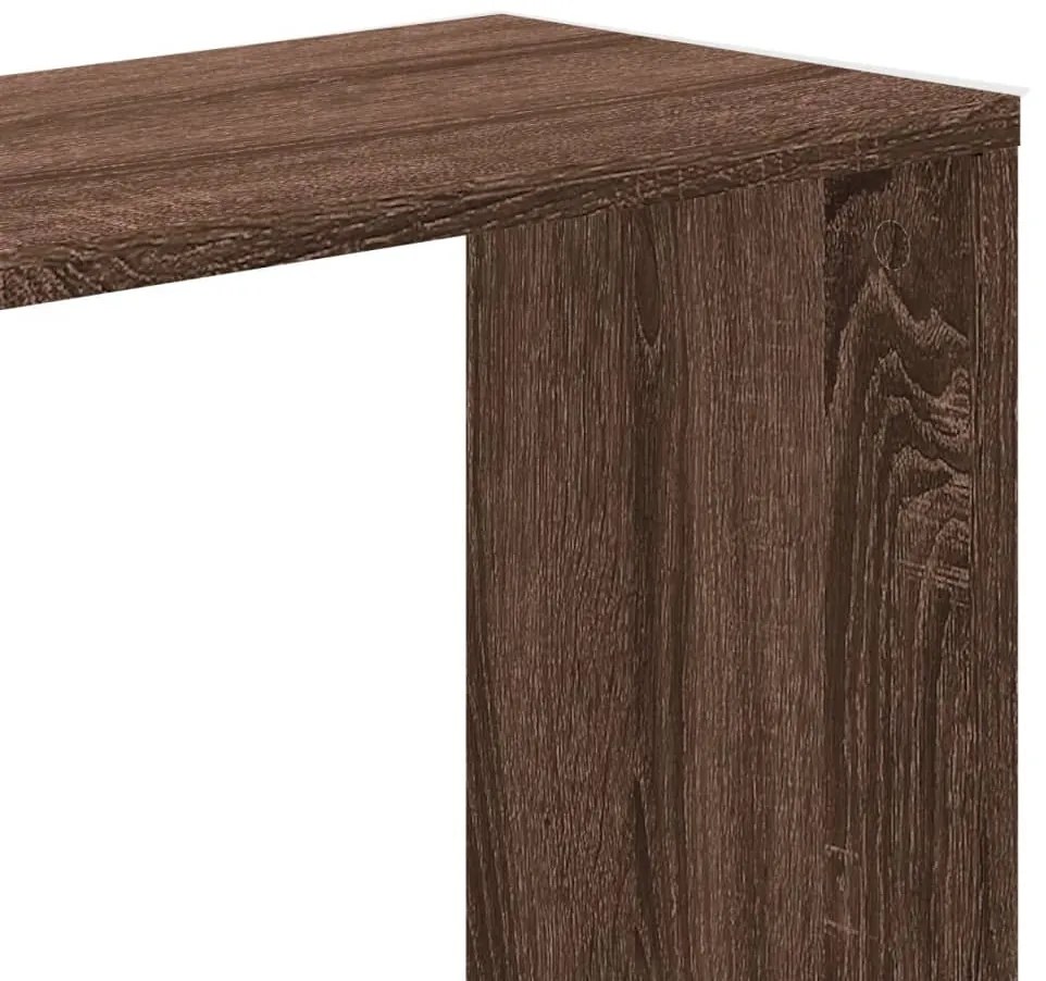5 szintes barna tölgy szerelt fa könyvespolc 45x23,5x162,5 cm
