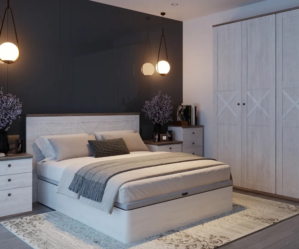 Komód, canyon fenyő/sonoma trüffel tölgy, TEINA KOM4S