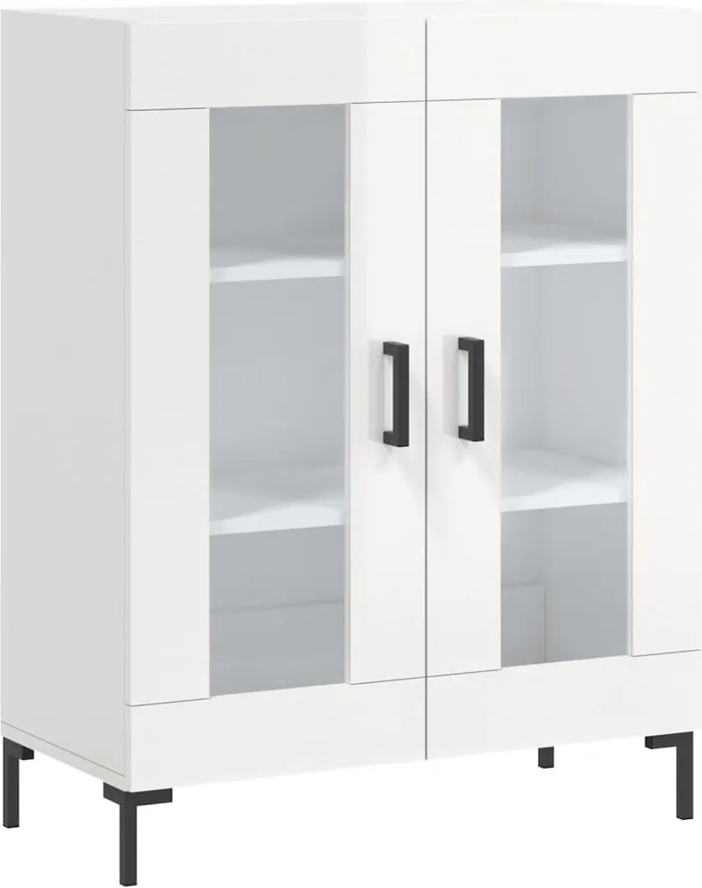 vidaXL magasfényű fehér szerelt fa tálalószekrény 69,5 x 34 x 90 cm