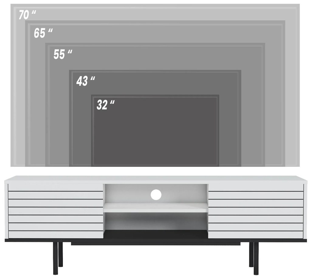 TV asztal/Szekrény Coloseum (fehér + fekete) . 1102050
