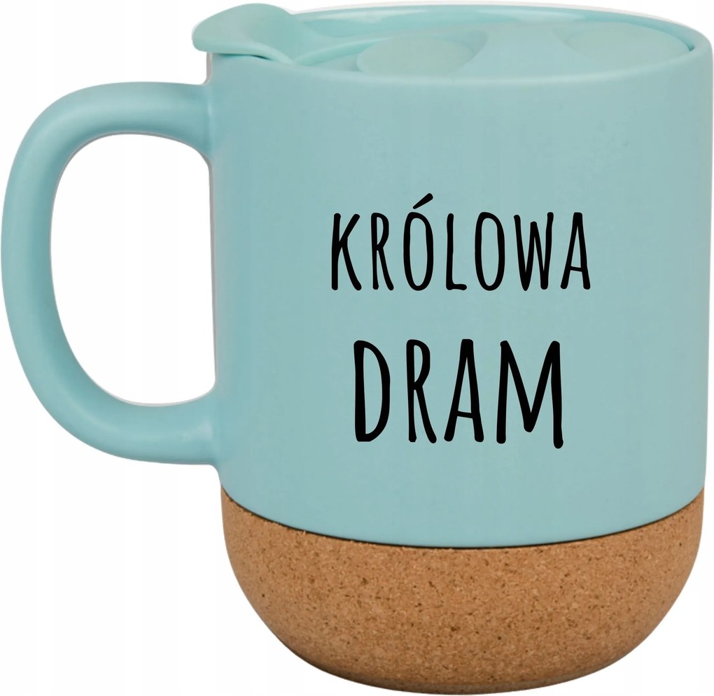 Kék Bögre Fedéllel És Parafa Aljjal Ajándék Dram Királynő