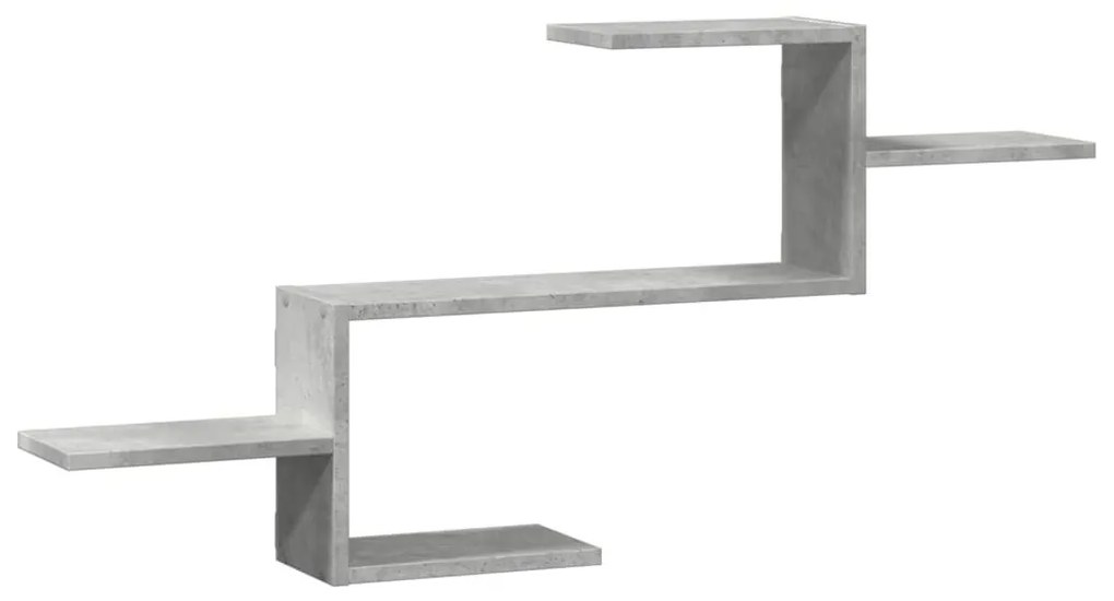 betonszürke szerelt fa fali polc 104 x 15 x 49 cm