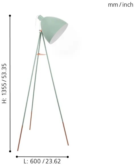 Eglo 49342 - DUNDEE állólámpa 1xE27/60W/230V