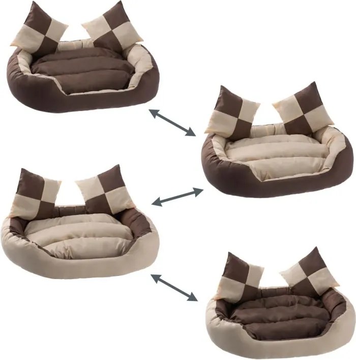 PETSTUFF® Kutyafekhely krém/barna 110 x 80 x 23 cm