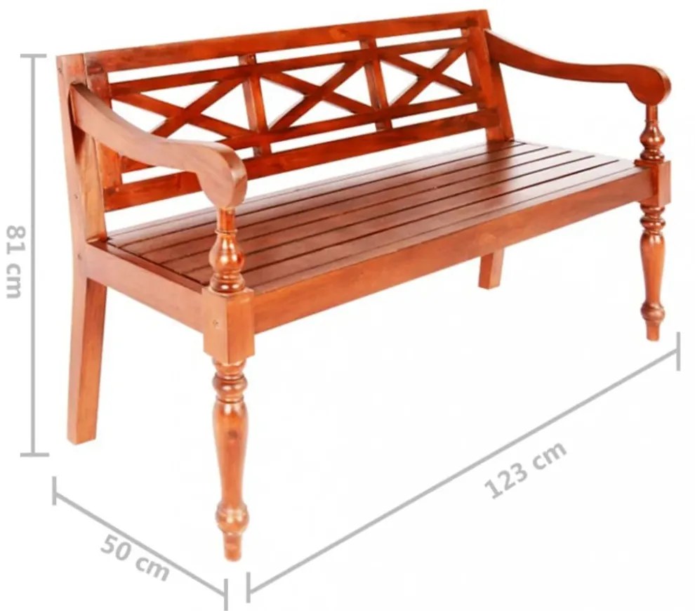 sötétbarna tömör mahagóni Batavia pad 123 cm