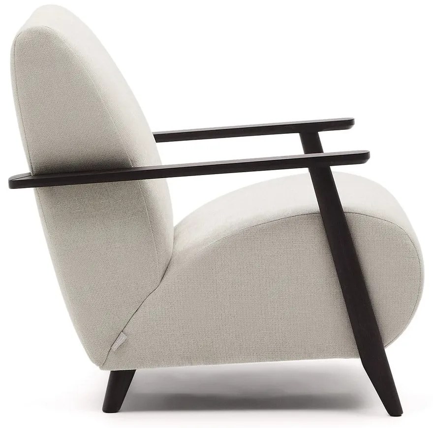 Bézs-krémszínű zsenília fotel Meghan – Kave Home