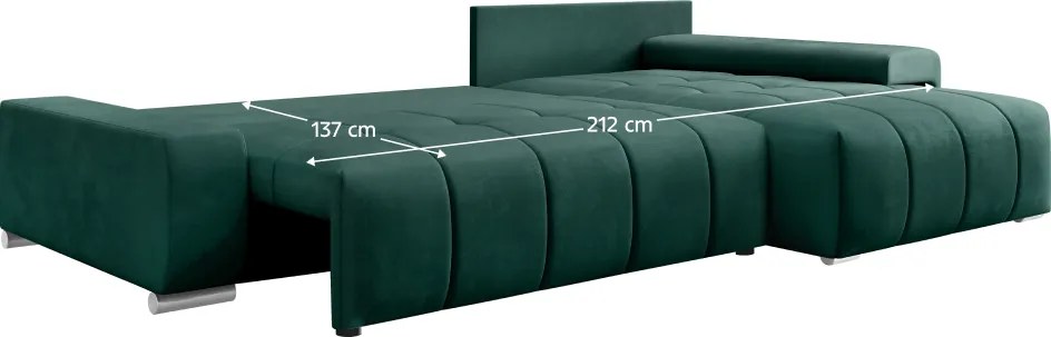 Univerzális ülőgarnitúra, smaragdzöld, VEZAN ROH
