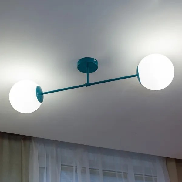 Felületre szerelhető csillár MOON 2xE27/15W/230V türkiz