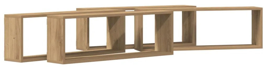 Fali Polcok 4 db Kézműves Tölgy 80x15x26 cm Mérnöki Fa