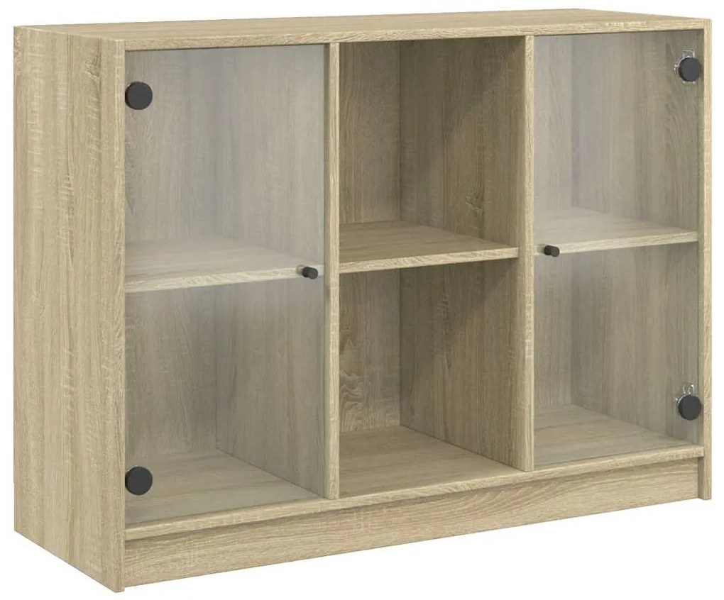sonoma tölgy színű szerelt fa tálalóasztal 102x37x75,5 cm