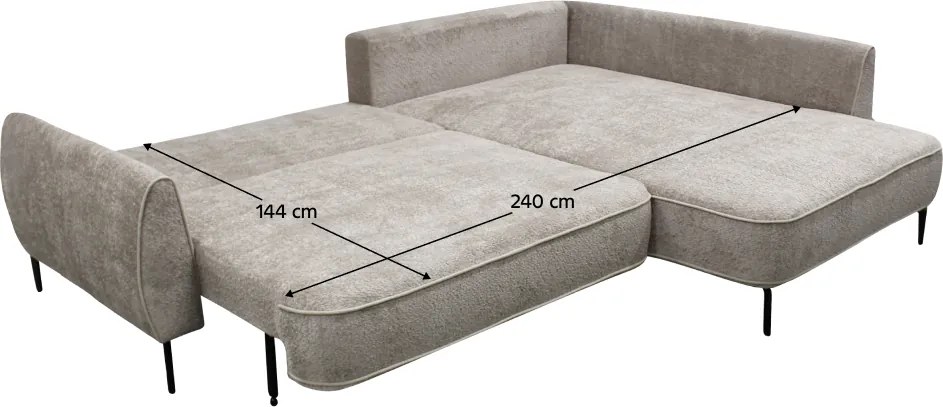 Sarokkanapé, szürkésbézs Taupe, jobbos, MURIEL ROH