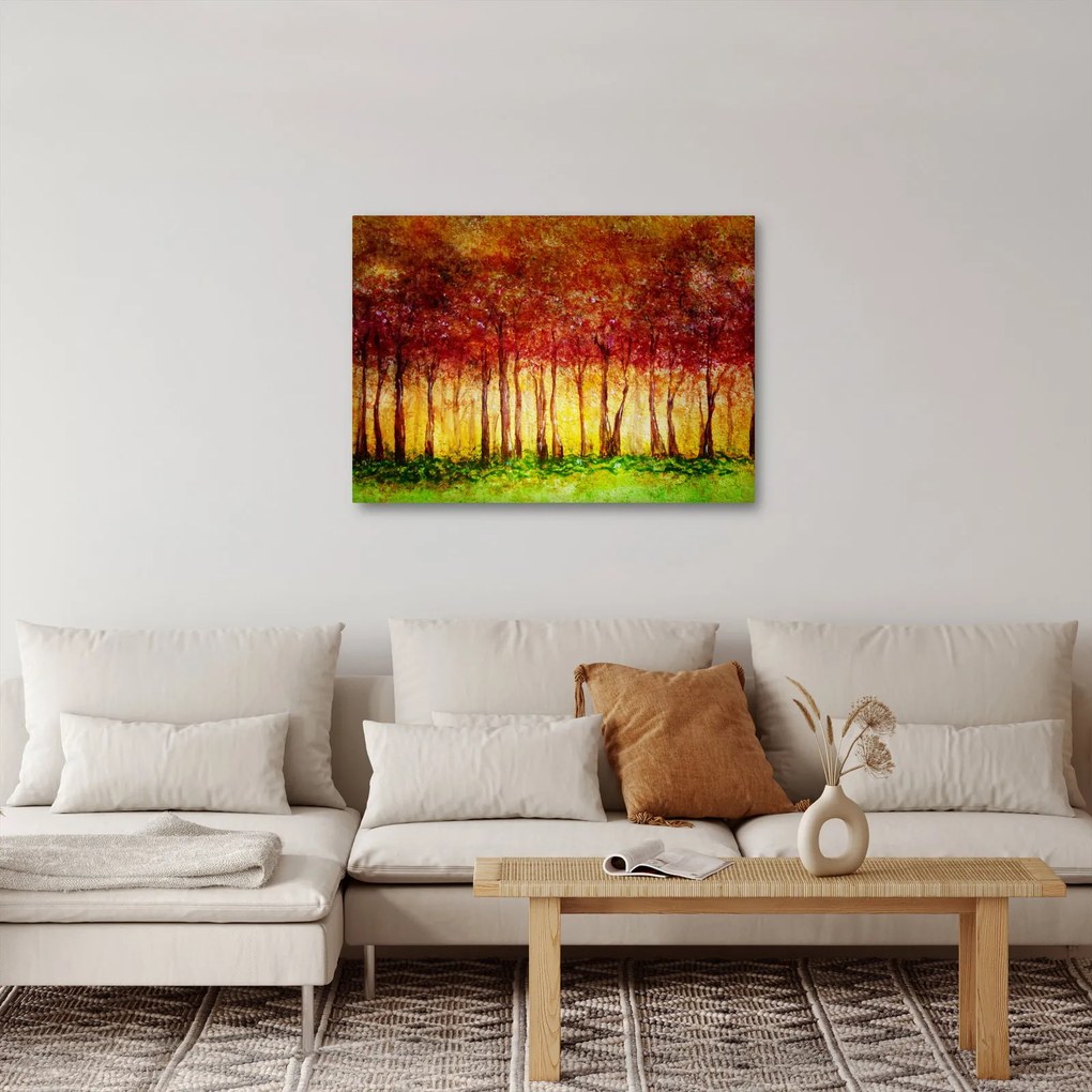Kép - Lombhullató erdő festménye (70x50 cm)