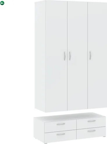 BASIC Gardróbszekrény Fehér Színben 110 cm