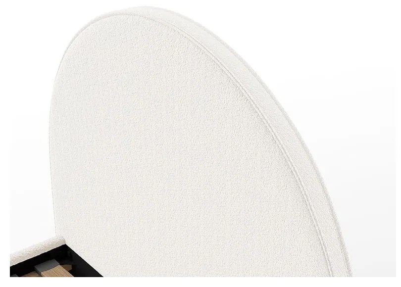 Fehér kárpitozott egyszemélyes ágy ágyráccsal 90x200 cm MOON – Vipack